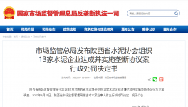 陜西水泥協(xié)會及13家水泥企業(yè)被罰4.51億！